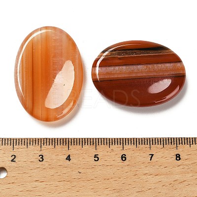 Oval Natural Red Banded Agate Worry Stone G-H073-06C-1