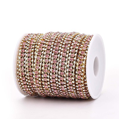 Iron Rhinestone Cup Chains CH-T006-04G-11-1