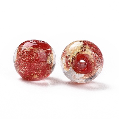 Handmade Gold Foil Glass Beads LAMP-C004-03B-1