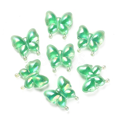 Luminous UV Plating Rainbow Iridescent Acrylic Beads OACR-F006-03F-1