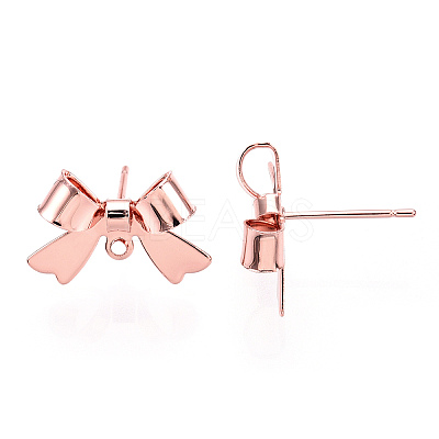 Brass Stud Earring Findings KK-S360-174RG-1