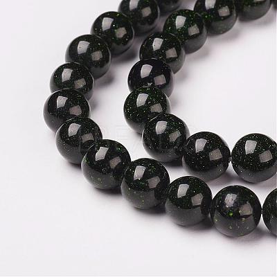 Synthetic Green Goldstone Beads Strands G-D169-02-6mm-1