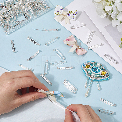 120Pcs 4 Styles Iron Brooch Findings IFIN-SP0001-33S-1