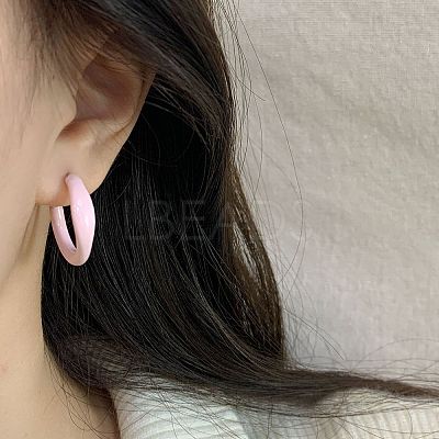 Alloy Epoxy Hoop Earrings FS-WG979F0-01-1