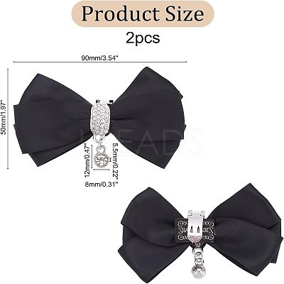 2Pcs Detachable Polyester Bowknot Shoe Decoration AJEW-FG0002-01B-1