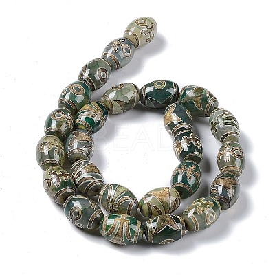 Tibetan Style dZi Beads Strands TDZI-E005-01L-1