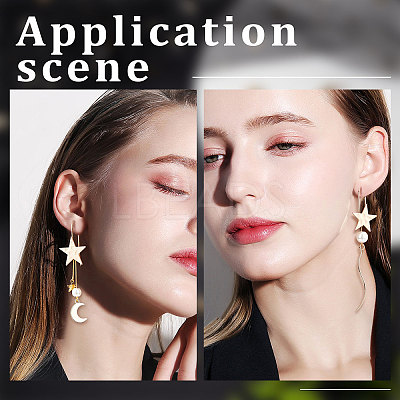 20Pcs Brass Star Earring Hooks KK-BBC0004-88-1