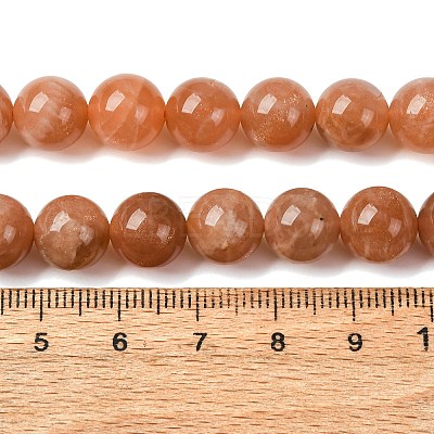 Round Natural Sunstone Beads Strands G-F222-33-10mm-01-1