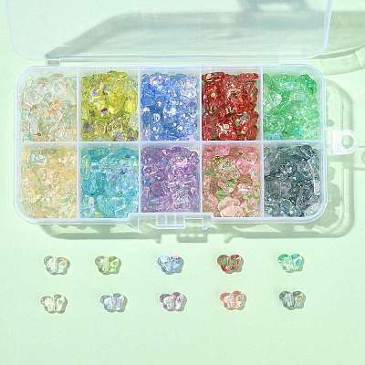 300Pcs 10 Colors Spray Painted Transparent Acrylic Beads OACR-FS0002-62-1