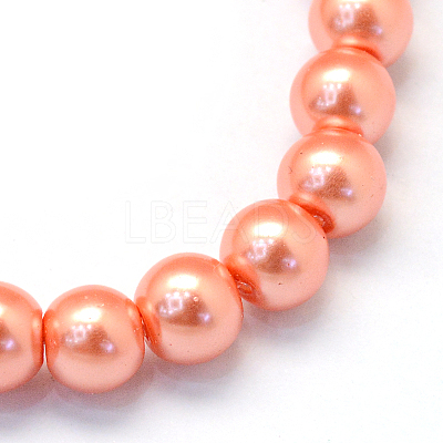 Baking Paint Pearlized Glass Pearl Round Bead Strands X-HY-Q003-6mm-77-1