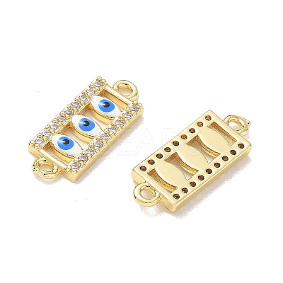 Brass Micro Pave Clear Cubic Zirconia Connector Charms CU-CBA6305-11G-1