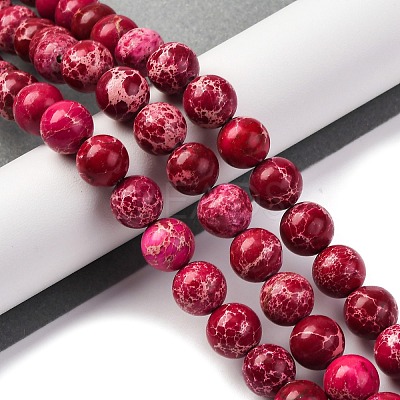 Dyed Natural Regalite/Imperial Jasper/Sea Sediment Jasper Beads Strands G-B124-C03-03-1
