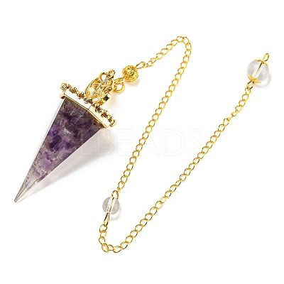 Natural Amethyst Chip & Resin Dowsing Pendulum Big Pendants G-H293-02G-06-1