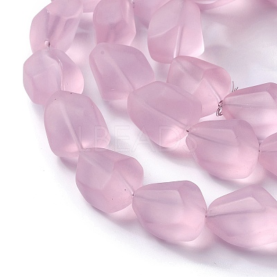 Transparent Frosted Glass Beads Strands FGLA-S001-02G-1