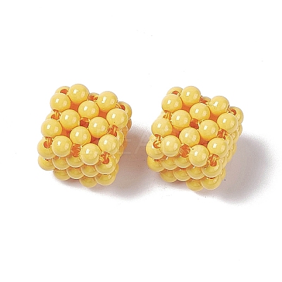 Handmade Opaque Plastic Woven Beads KY-P015-06B-1