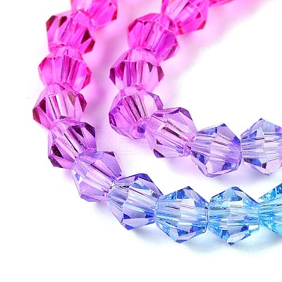 Gradient Color Baking Paint Glass Bead Strands X1-DGLA-A039-T2mm-A08-1