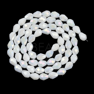 Opaque Solid Color Electroplate Glass Beads Strands EGLA-N013-P6mm-B02-1