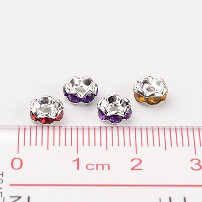 Brass Acrylic Rhinestone Spacer Beads X-RSB6mm-1