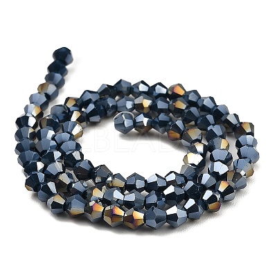 Opaque Solid Color Electroplate Glass Beads Strands LS-GLAA-F029-P4mm-A09-1