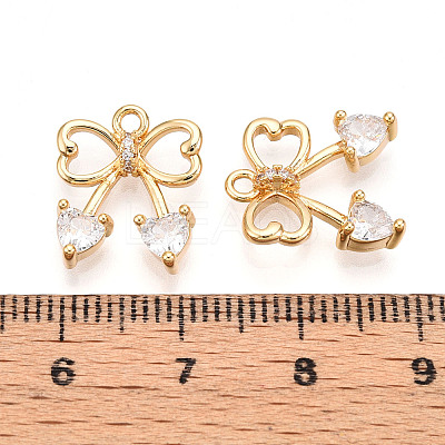 Brass Micro Pave Cubic Zirconia Charms KK-N261-87G-1