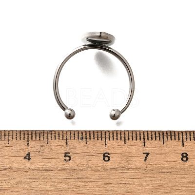 304 Stainless Steel Open Cuff Ring Components X-STAS-M057-01F-P-1