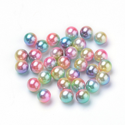 Rainbow Acrylic Imitation Pearl Beads OACR-R065-6mm-A07-1