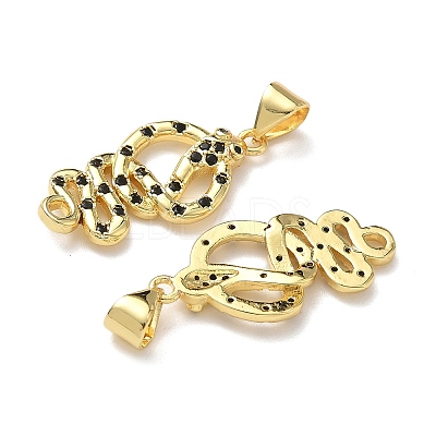 Brass Micro Pave Cubic Zirconia Pendants KK-L243-29G-15-1