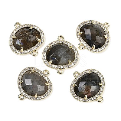 Natural Labradorite Faceted Oval Links G-B126-01G-07-1