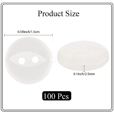 100Pcs 2-Hole Resin Buttons BUTT-CY0001-23A-1
