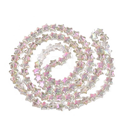 Electroplate Transparent Glass Beads Strands EGLA-N056-04A-A03-1