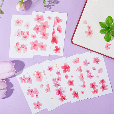 Flower Pattern Removable Temporary Water Proof Tattoos Paper Stickers AJEW-WH0413-03B-1