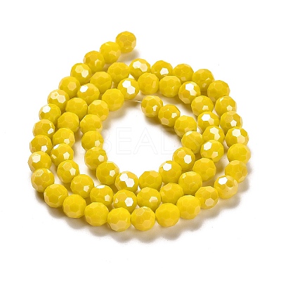 Electroplate Opaque Glass Beads Strands X-EGLA-A035-P8mm-A04-1