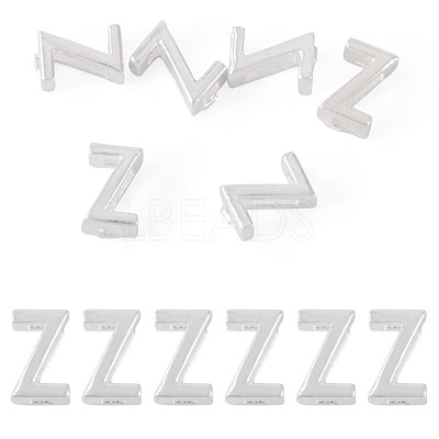 6Pcs 925 Sterling Silver Hollow Initial Beads STER-TA0001-53Z-1