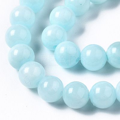 Natural Dyed Yellow Jade Gemstone Bead Strands G-R271-8mm-Y04-1