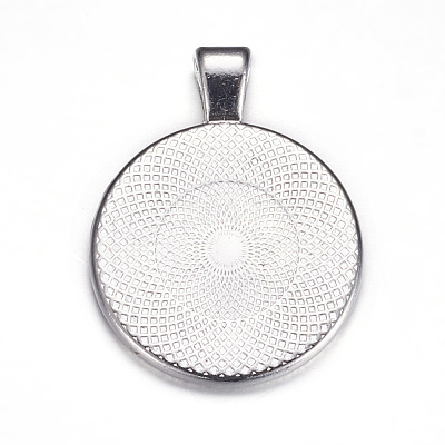 Metal Alloy Pendant Cabochon Settings X-PALLOY-A15654-N-1
