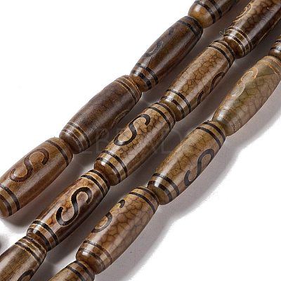 Tibetan Style dZi Beads Strands G-A024-01I-1