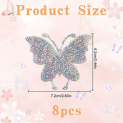 8Pcs Rhinestone Hot Melt Adhesive On The Back Appliques DIY-GO0001-87-1