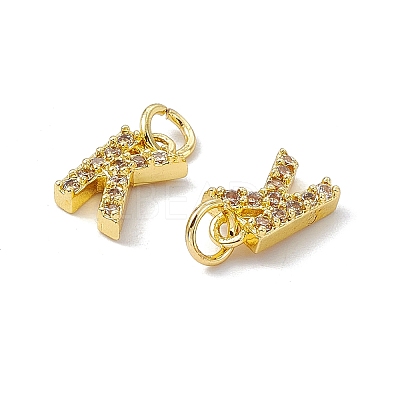 Real 18K Gold Plated Brass Micro Pave Clear Cubic Zirconia Charms KK-E068-VB452-K-1