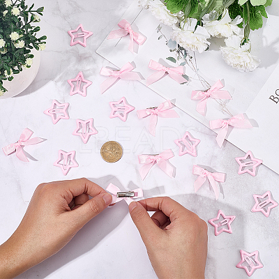 15Pcs Star Iron Snap Hair Clips OHAR-CP0001-23-1