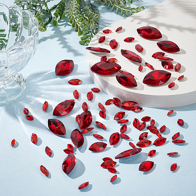94Pcs 6 Style Glass Rhinestone Cabochons GLAA-FG0001-14B-1