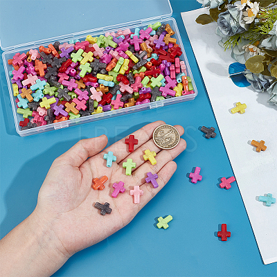 300Pcs Crackle Opaque Acrylic Beads OACR-SP0001-06-1