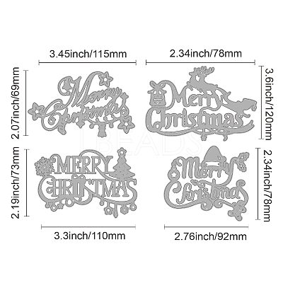 4Pcs 4 Styles Carbon Steel Cutting Dies Stencils DIY-DM0001-65-1