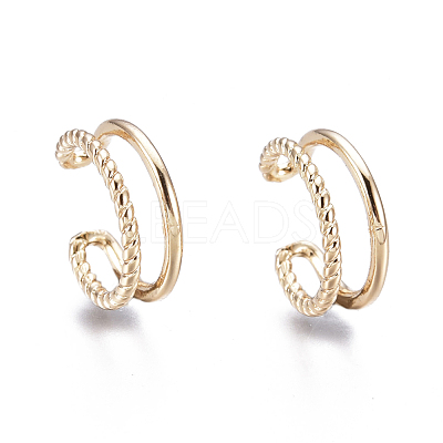 Brass Cuff Earrings EJEW-I249-16G-1