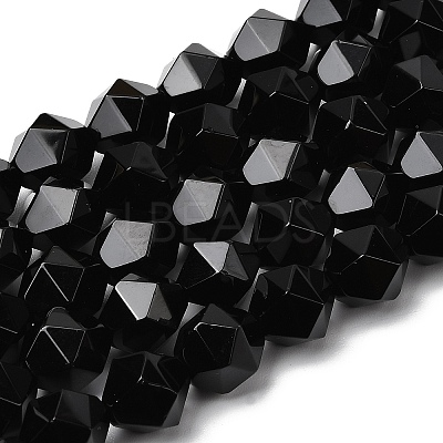 Natural Black Onyx Beads Strands G-Z119-A04-03-1