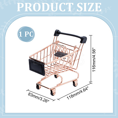 Iron Supermarket Trolley Display Decorations DJEW-WH0042-139RG-1