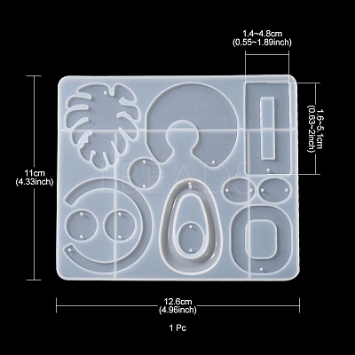 Mixed Shape Pendant & Links Silicone Molds DIY-YW0006-69-1