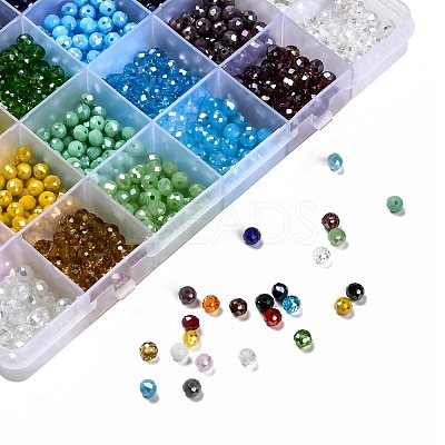 24 Colors Electroplate Glass Beads EGLA-X0006-04B-6mm-1
