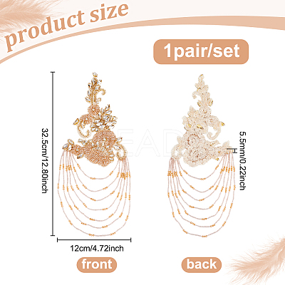 1Pair Rhinestone Sewing Ornaments DIY-NB0014-65A-1