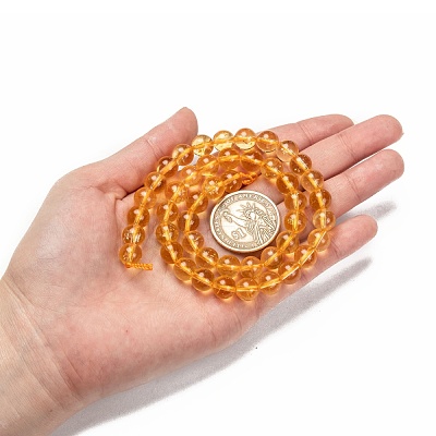 Natural Citrine Beads Strands G-E326-8mm-01-1