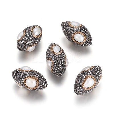 Polymer Clay Rhinestone Beads RB-E540-01-1